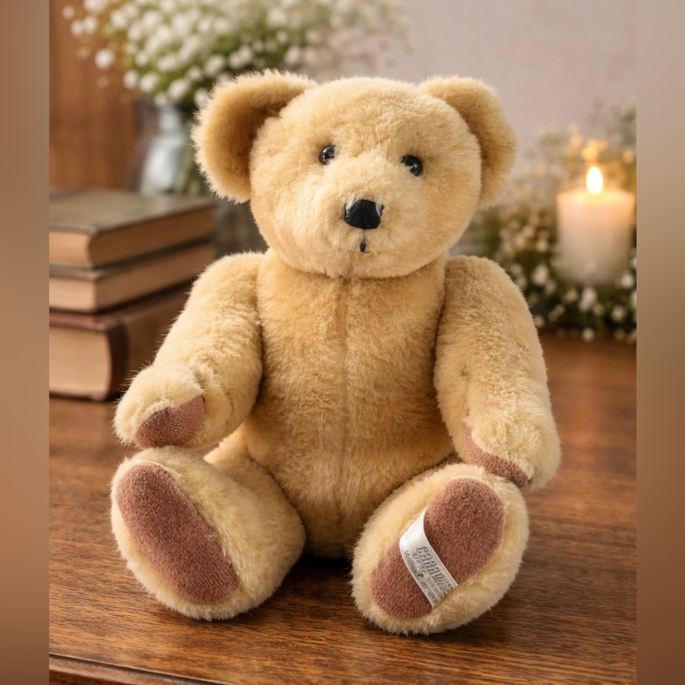 Vintage Carousel Teddy Bear Jointed Plush 12” – Midland, MI USA